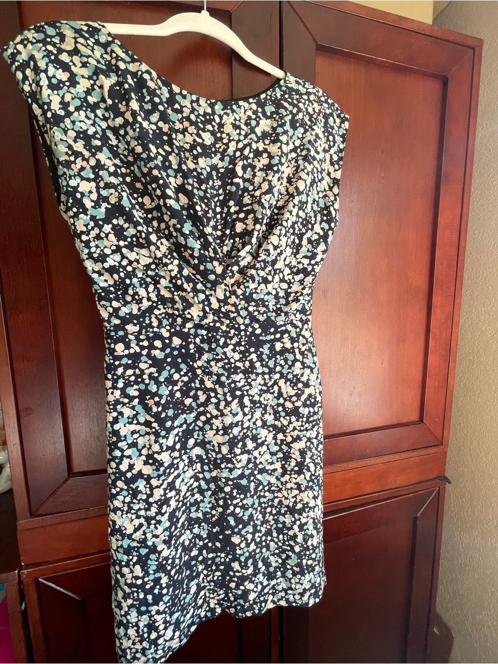 paper crown drops abstract navy dress work dress size xs